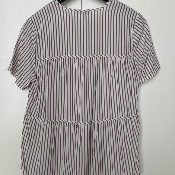 NWOT Madewell Seamed Popover Top, Dunfield Stripe - Picture 7 of 11